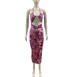 Summer Fashion Women's Dress With Bare Back And Printed Dress Will Be Issued Instead.-Outfit