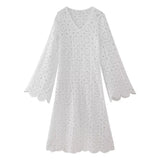 Fongt Women's Wear 2024 Summer New Lace Embroidered Hollowed-Out Dress-Outfit