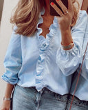 Fongt Spring And Summer New Long-Sleeved Leafed Shirt