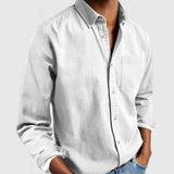 Fongt New Men's Shirt New Long-Sleeved Collar Men's