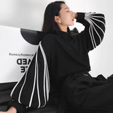 TWOTWINSTYLE Straight Patchwork Shirt For Women Lapel Lantern Sleeve Colorblock Loose Blouses Female Clothing Style 2022