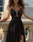 New 100-Pleated A-Shaped Suspender Diamond Dress Is Available For Women.-Outfit
