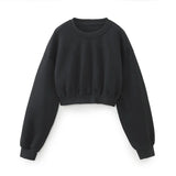 New Basic Short Style Sweater 8417803 Elastic Waist Jogging Trousers Set-Outfit