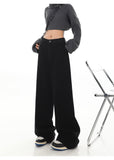 Vintage Black Straight Baggy Boyfriend Jeans-Outfit