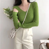 Fongt Knitted Shirt 2025 Autumn New Bottoming Shirt Slim Slim Solid Color Sweater Long Sleeves With A Short