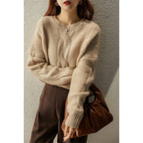 Fongt 2025 Mahjong Sweater New French Vintage Long Sleeve Knitted Fashion T-Shirt Loose Bottom
