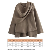 Fongt Winter New Women Equipped With Scarf Long-Sleeved Blended Coat Loose Temperament Coat