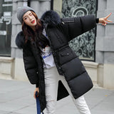 Down Cotton-Padded Jacket Female Long Bread Suit Big Wool Collar Cotton-Padded Jacket 2024 New Korean Version With Thick Cotton-Padded Coat-Outfit