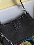 denim Y2K shoulder bag with star