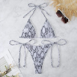 Fongt New Multi-Color Swimsuit Leopard Print Split Swimsuit Female Tie-Dye Hanging Neck