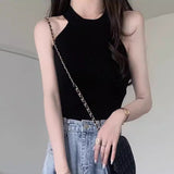 Fongt Thin Slingless Sleeveless Vest Woman Playing The Bottom Of The Hot Girl Hanging Neck Short On The Top Of The