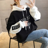 Cotton embroidery letter Casual Harajuku Oversized