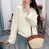 Of Warm-Sensitive Soft-Wind Pullover Sweater Sweet Soft Waxy Loose Long-Sleeved Knitted Shirt-Outfit
