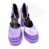 Summer Chunky Heel Hollow Sandals-Outfit