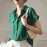 Women Solid Elegant Office Ladies Chic Ins Summer Single Breasted All-match Hot Sale S-3XL Trendy Young New Style