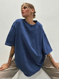 Fongt Old Short-Sleeved T-Shirt 2025 Summer Relaxation Leisure Collar Water Washing Hair Short-Sleeved T-Shirt