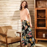 Cartoon Crane Printed Ladies Pajamas