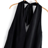 Fongt Homemade New Women's Clothing Bow Ornament Hanging Neck Flute Dress 8039116