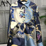 Women's Elegant Blouses Printed Silk Single Breasted Lapel Shirt Elegant and Youth Woman Blouses Stylish Stylish Women's