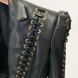 Fongt New Star Fashion Heavy Worker Chicken Eye Tie Repair Leather Suit Jacket Jacket Jacket Jacket
