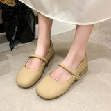 Fongt Head Light Mouth Retro 100 With Skirt Coarse Heel Single Shoes Women 2025 New Summer White French Mary Treasure Shoes
