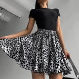 Leopard Printed Mini Skirt-Outfit