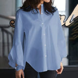 Flare Sleeve Casual Solid Work Basic