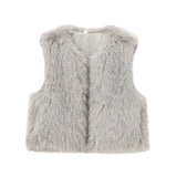 Fongt New Women's Clothing Fashion Temperament Artificial Fur Effect Vest
