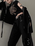 Vintage Skeleton Printed Crop Top-Outfit