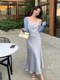 Fongt Xixi 13 Lines 2025 Spring And Summer New French Retro Collar Temperament Thin Sling Dress 88226