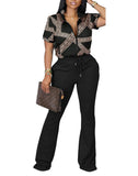 Fongt Women's Clothing Explosion 2023 Spring And Summer New Two Sets Of Fashion Zipper Short-Sleeved Trousers