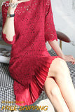dress 2023 spring and autumn new style large size women's medium sleeve medium length A-line