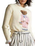 Fongt New Knitted Shirt Pink Cartoon Bear Embroidered Knitted Shirt Collar Long-Sleeved Sweater Cute Wind Top Woman