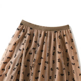 Fongt Swing Splicing Yarn Dress Lint Lint Half Dress Woman 2025 Spring Splicing Mesh Yarn Skirt 1828
