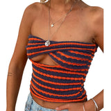 Fongt Explosion Women's Vacation Sexy Striped Sweater Knitted