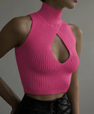 Fongt Spring And Summer Explosion Women's Sleeveless Hollow Repair Body Weaving Small