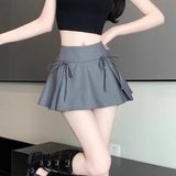 Fongt Tie With Low-Waisted Babes Half-Dress Girl Retro College Wind-Proof Light Suit Short Skirt A-Word Mini-Skirt