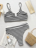 Fongt Single Swimsuit Lady Split Swimsuit Black And White Contrast Sexy Bikini D889W-Outfit
