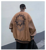 and Autumn American High Street Retro Embroidery Craft Baseball Uniform Men Tide Brand Pu Leather Stitching Jacket-Outfit
