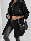 # Autumn And Winter New Pull Sleeve Button Decoration In The Long Shirt Coat-Outfit
