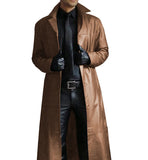 Fongt Men's Long-Winded Men's Fashion Plus PU Leather Jacket