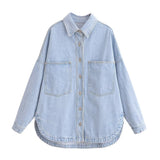 Fongt ZA Women's Urban Casual Wash Denim Jacket Jacket