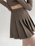 Summer Women High Waist Pleated Skirt A-line Plaid Sexy Mini Skirts Preppy Uniform Tennis Skirts for Girls Black White-Outfit