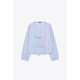 Fongt Women's Clothing 2025 New Fashion Temperament With Bow Shirt Top