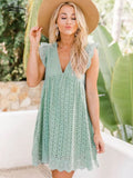 Sleeve Lace Hollow Casual