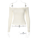 Off-Shoulder Long Sleeve Bow Top-Outfit