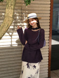 Fongt Price Does Not Return] Xiu Xixi 13 Lines 2025 Autumn Round-Neck Wool Knitted Sweater Women 25152