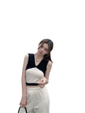 Red Ins Super Fire Cross-Knitted Vest Wears Summer Slim Sleeveless Hottie