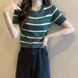 Fongt Lazy Wind Collar High-Waist Temperament Short Top Women Summer New Chic Korean Version Of Short-Sleeved