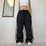 Fongt New Autumn 2023 Elastic Waist Tie Base Simple Straight Leg Trousers-Outfit